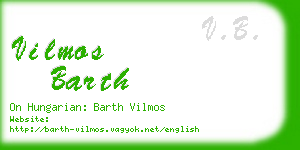 vilmos barth business card